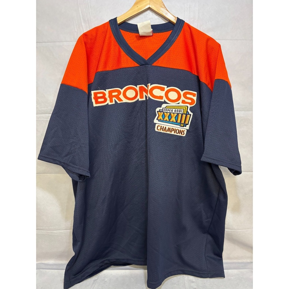 Denver Broncos Majestic Mens Super Bowl XXXIII Pullover Jersey Blue Orange XXL